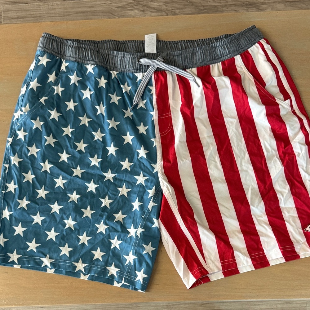 Patriotic Men's Shorts - Blue and Red